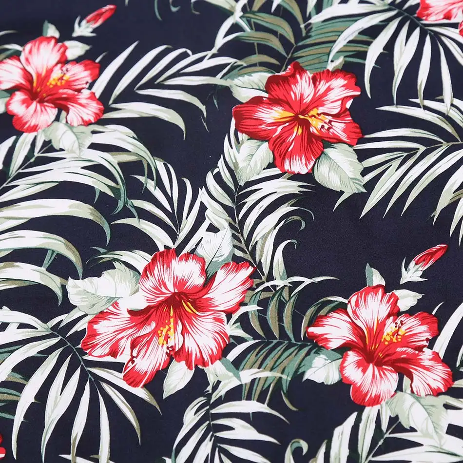 Гавайская Мужская рубашка с цветочным принтом Повседневная тропическим