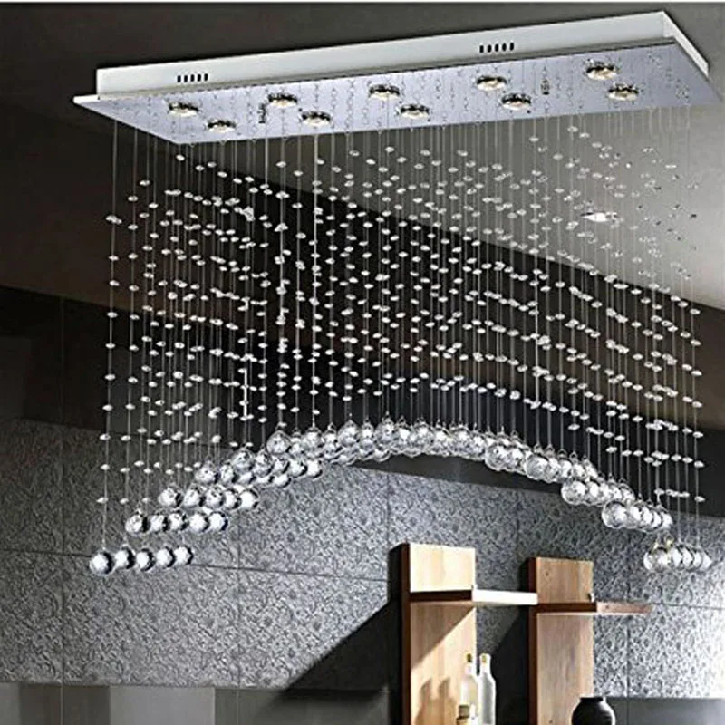 Светодиодная современная простая лампа хрустальная люстра Изогнутая