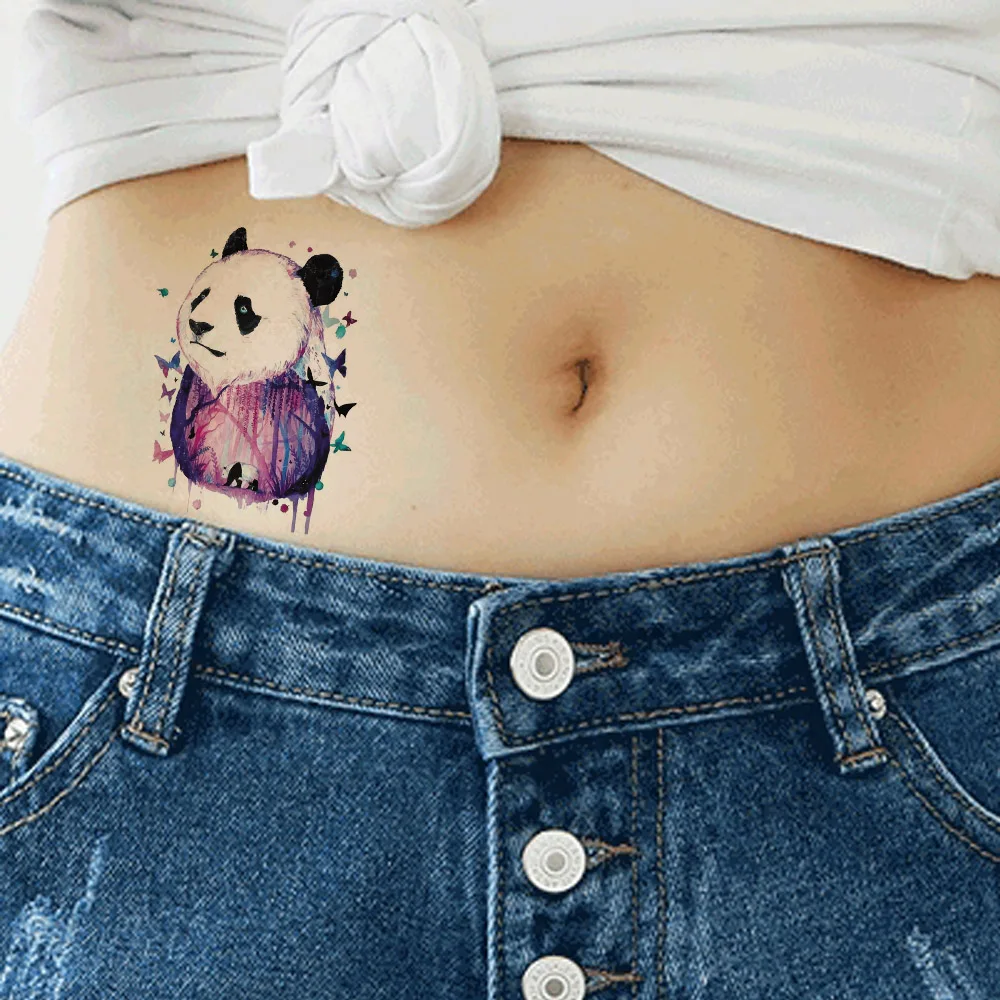 

Watercolor Panda Butterfly Cute Cartoon Tattoos For Children Stickers Body Arm Art Temporary Kids Tattoo DIY Lovely Custom Tatoo
