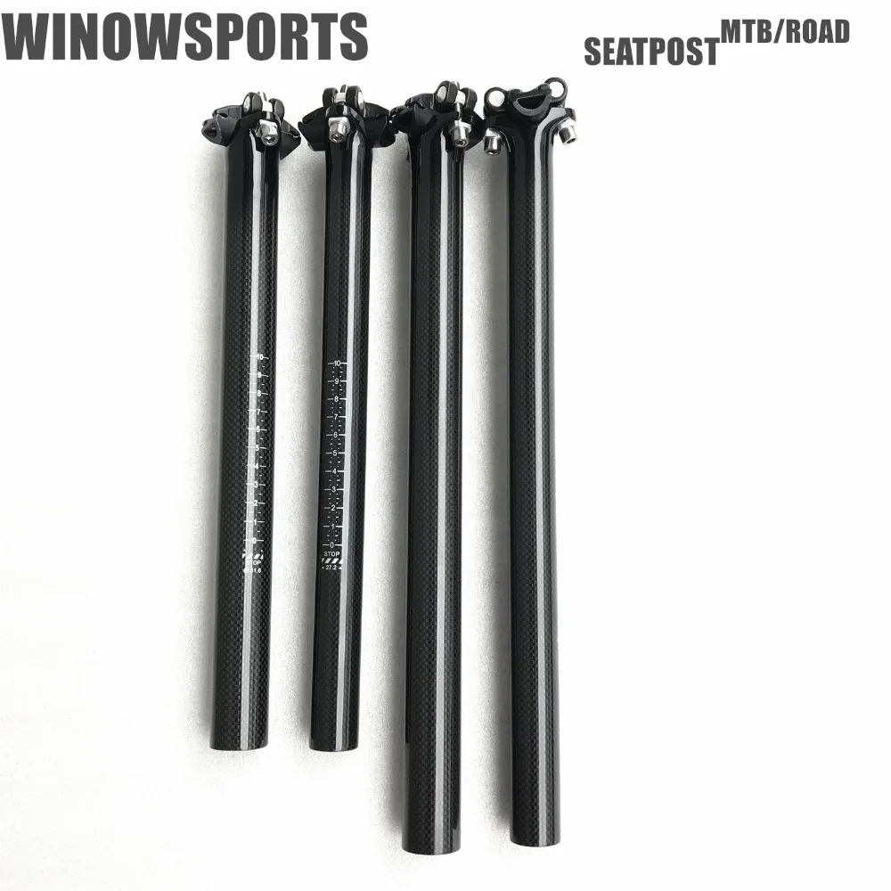 Winowsports 3k глянцевый дорожный велосипед горный карбоновый Подседельный штырь 31 6 400