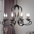 Люстра-свеча E14 в современном скандинавском и американском стиле, винтажные железные кованые светильники черногобелого цвета, домашнее освещение E14