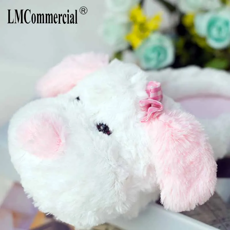 Women Anime Cartoon dog Slippers Lovers Warm Woman Slippers Winter Plush Home Floor Shoes House Slippers Children fur slippers