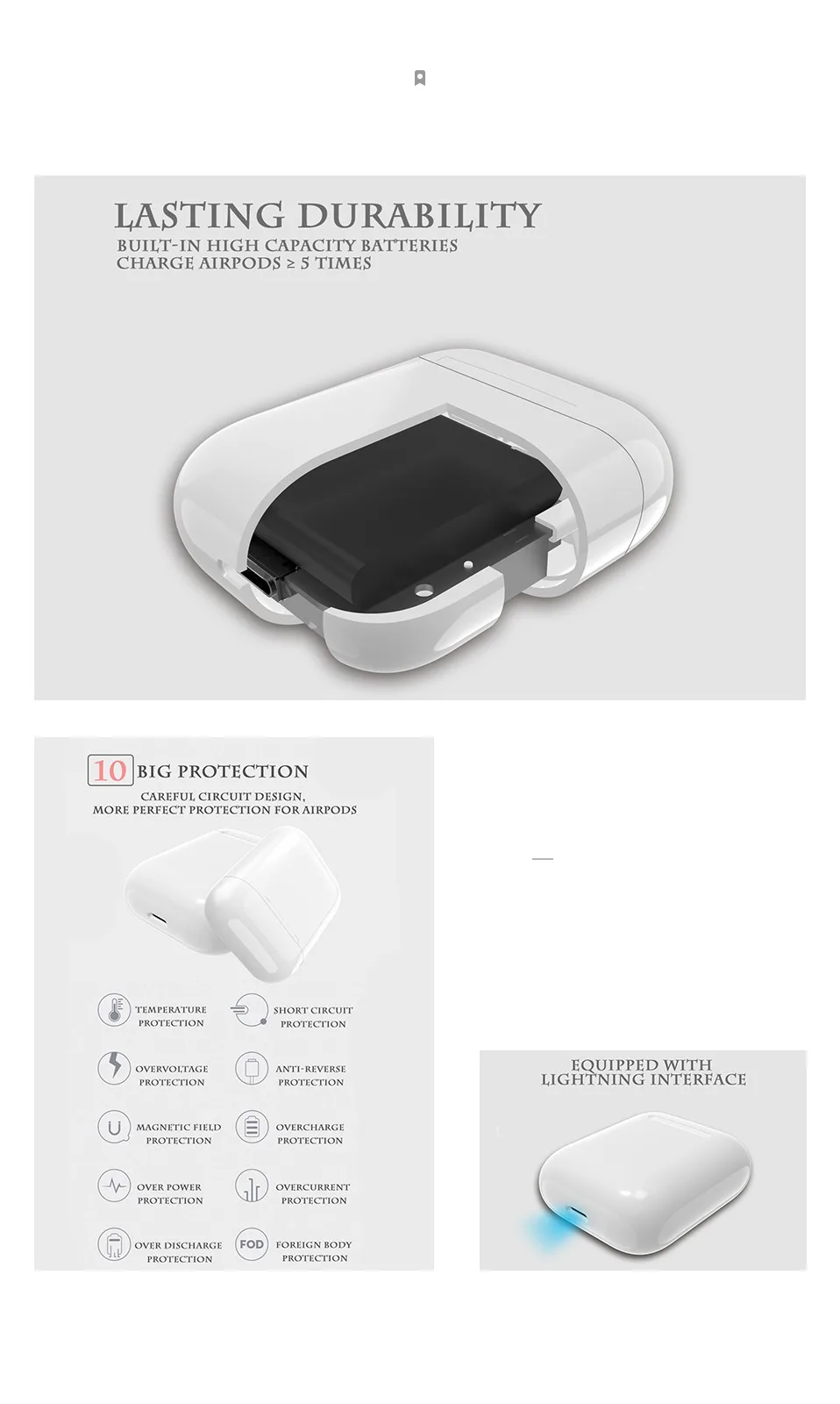 Airpods Bluetooth гарнитура Беспроводная зарядка коробка airpods зарядное устройство тщательный дизайн цепи более идеальная защита airpods