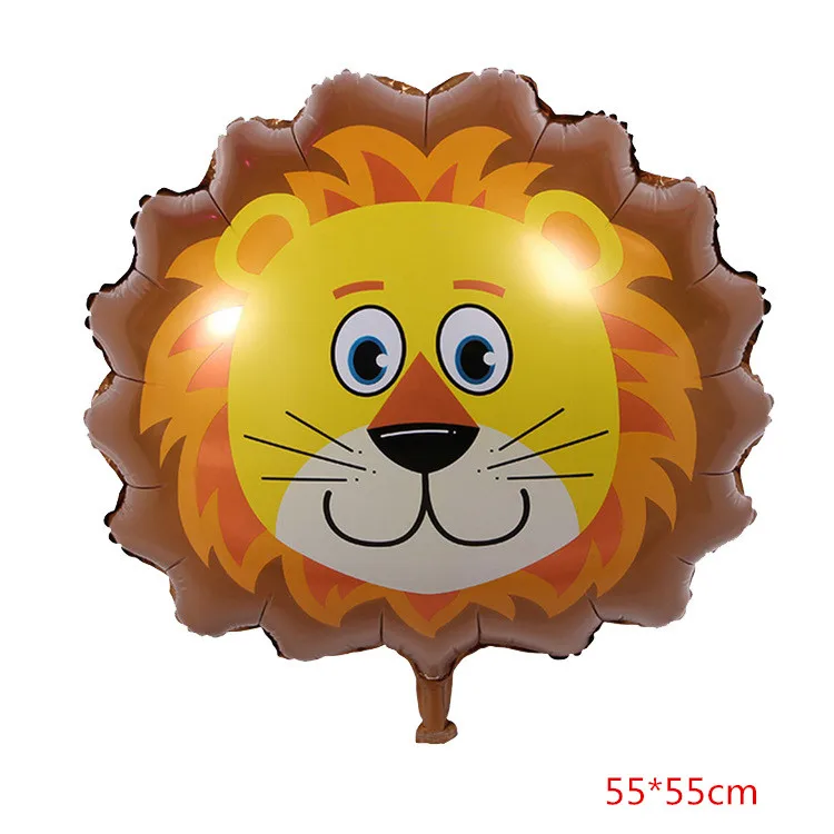 lion 18 дюймов мультфильм голова животного фольгированный шар мультфильм лиса Бегемот Тигр Медведь лев собака гелий детские игрушки Воздушные шары День рождения украшение - Цвет: lion