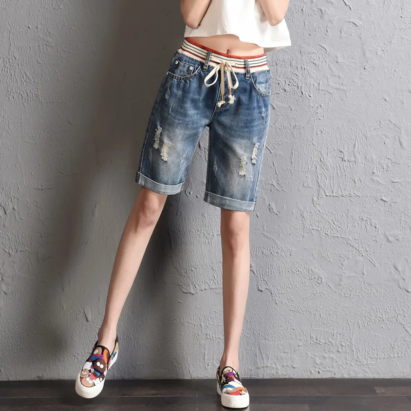 

Free shipping Summer New Arrival plus size 38 Women Shorts Embroidery Print Straight All Match Shorts Cool Fashion Ladies