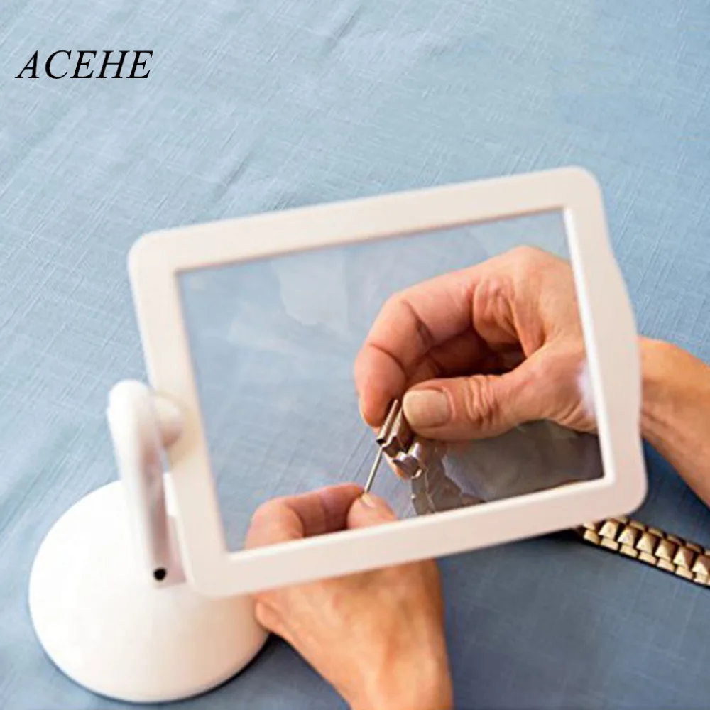 ACEHE 3X лупа яркий светодиодный для чтения дополнительный увеличитель вращающийся настольный Лупа с поворотом на 360 градусов экран Прямая поставка