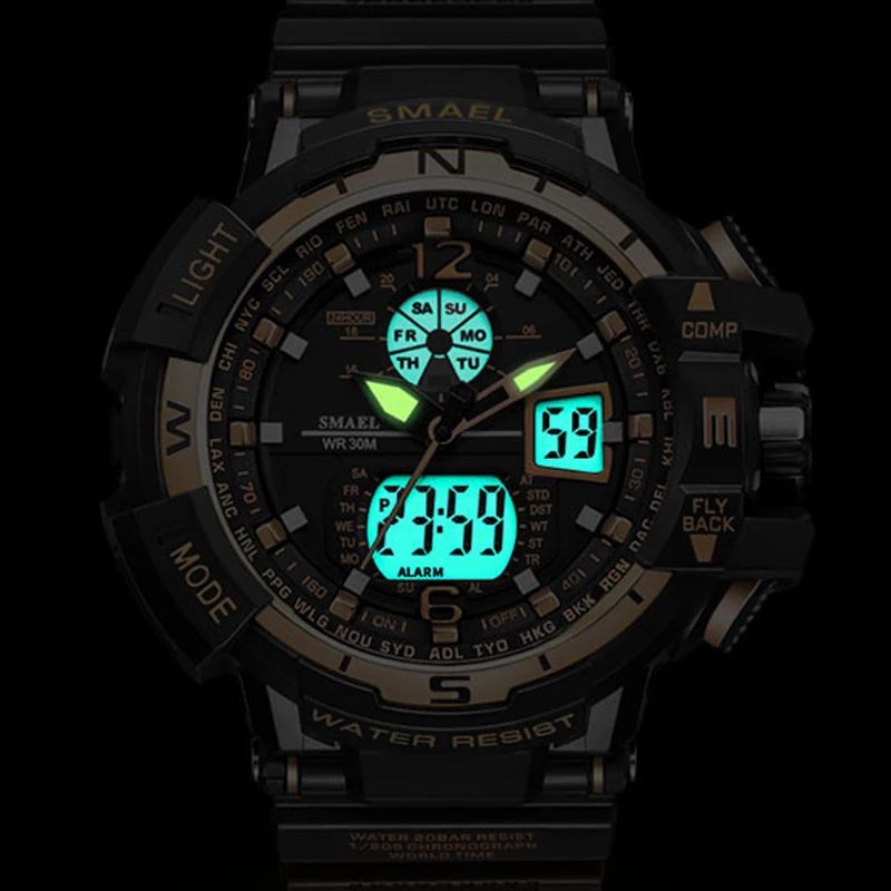 SMAEL Men's Watches Top Brand Luxury Quartz Digital Watch Men Clock Male Military Sports Waterproof Wristwatch Relogio Masculino |