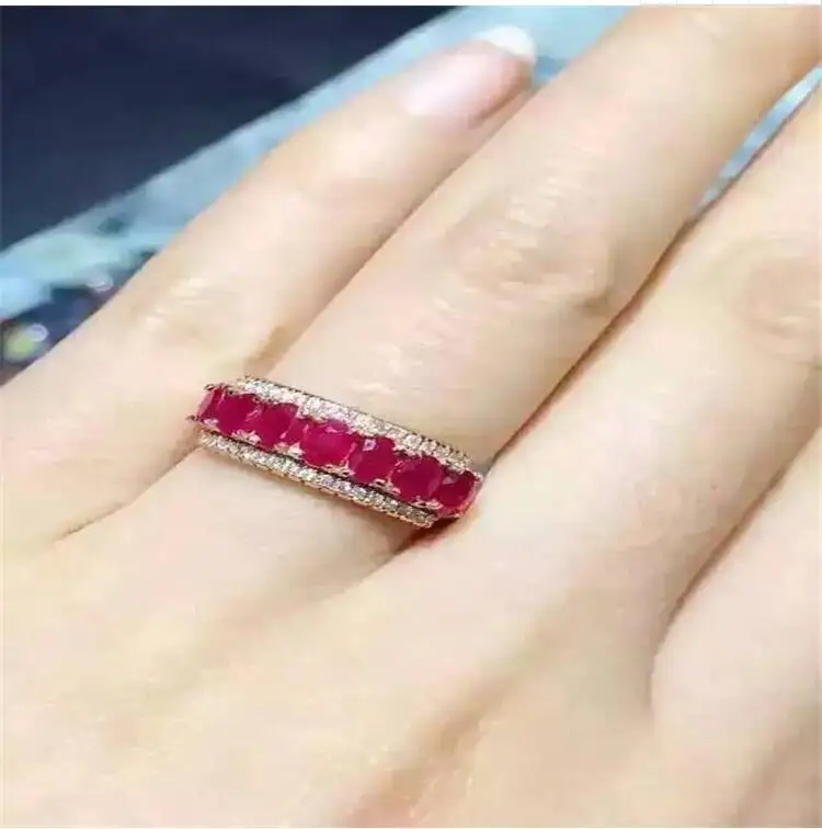 

Natural ruby ring Natural and real ruby 925 sterling silver Fine pink gems
