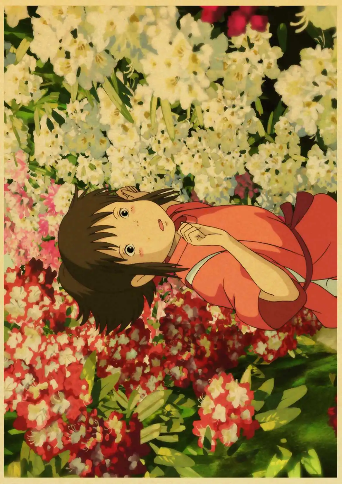 Ghibli Хаяо Миядзаки анимация Унесенные призраками ретро постер ВИНТАЖНЫЙ ПЛАКАТ Настенный декор для домашнего бара кафе для детской комнаты