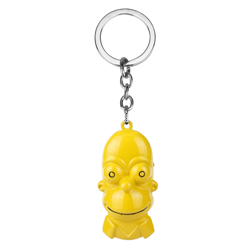 

Classic Comic Anime Jewelry Keychain Cartoon Figure Toy Bart Simpson Pendants trinket Key chains Car Keyrings Woman Man Kid Gift