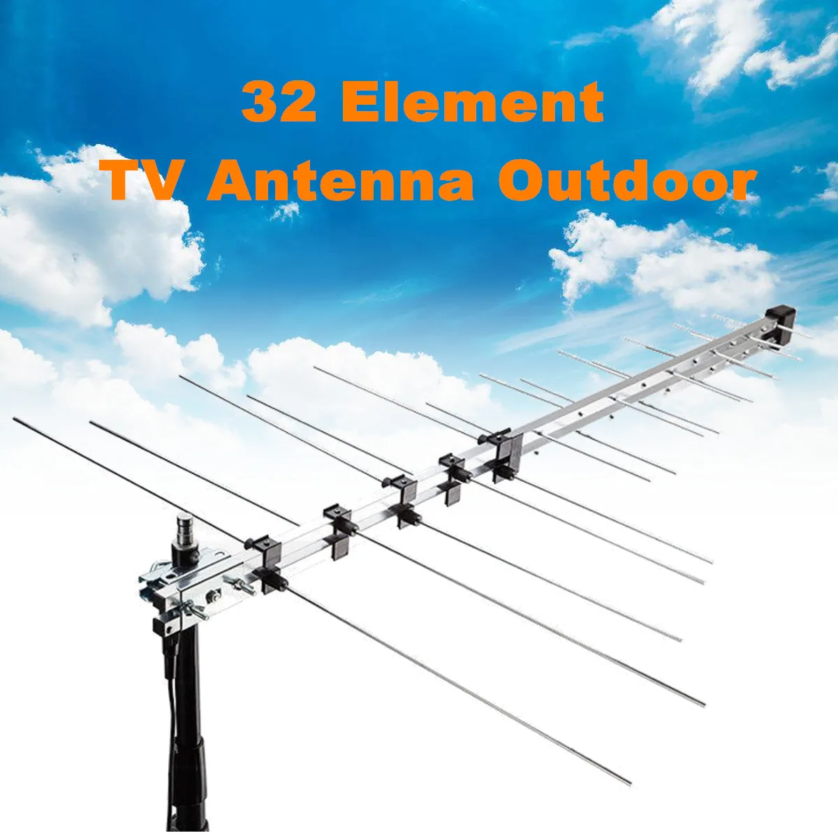 111,5 см 32 элемента ТВ антенна наружная цифровая антенна UHF VHF HD FM усиленный 8.5дб DVB-T усилитель сигнала ТВ аксессуары для ресивера