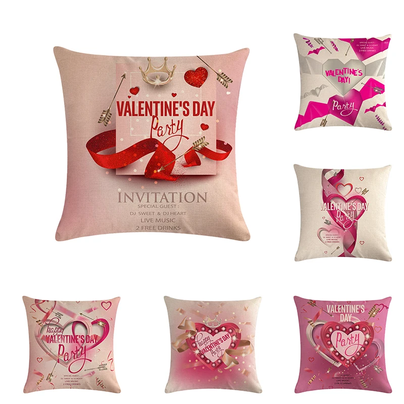 

Декоративные подушки ZY842 для дома, диванные подушки с цитатой в форме сердца, романтический подарок на день Святого Валентина, наволочки с р...