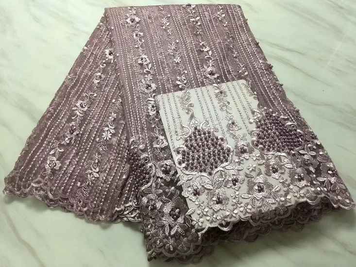 

African lace fabric 2019 high quality Red Embroidered lace fabric Wholesale french tulle lace fabric for african dress