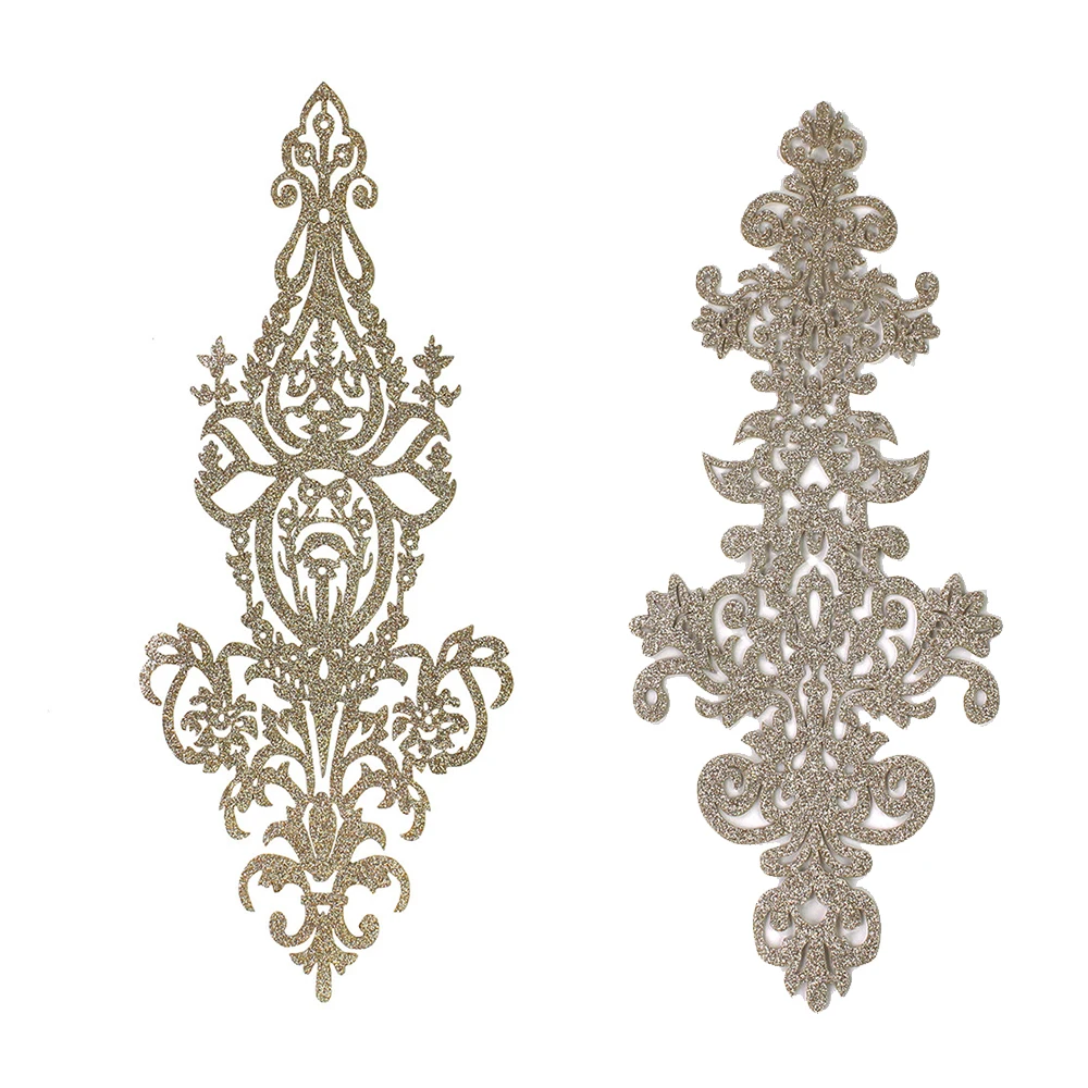 

10PC Gold Floral Iron on Patches Applique Transfer Repair Stickers Embellishment Sewing Clothes Accessories TH1064