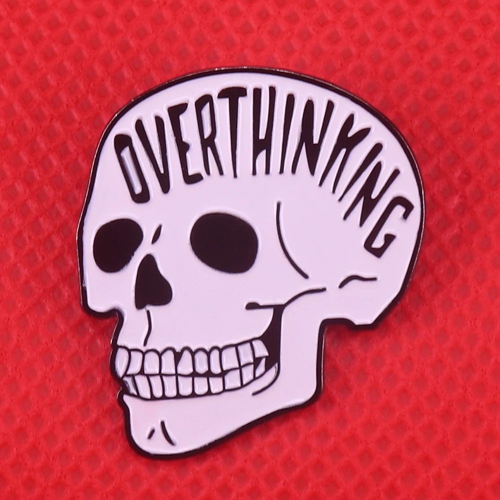 Overthinking эмали штырь тревоги призрак брошь в виде черепа на булавке милый