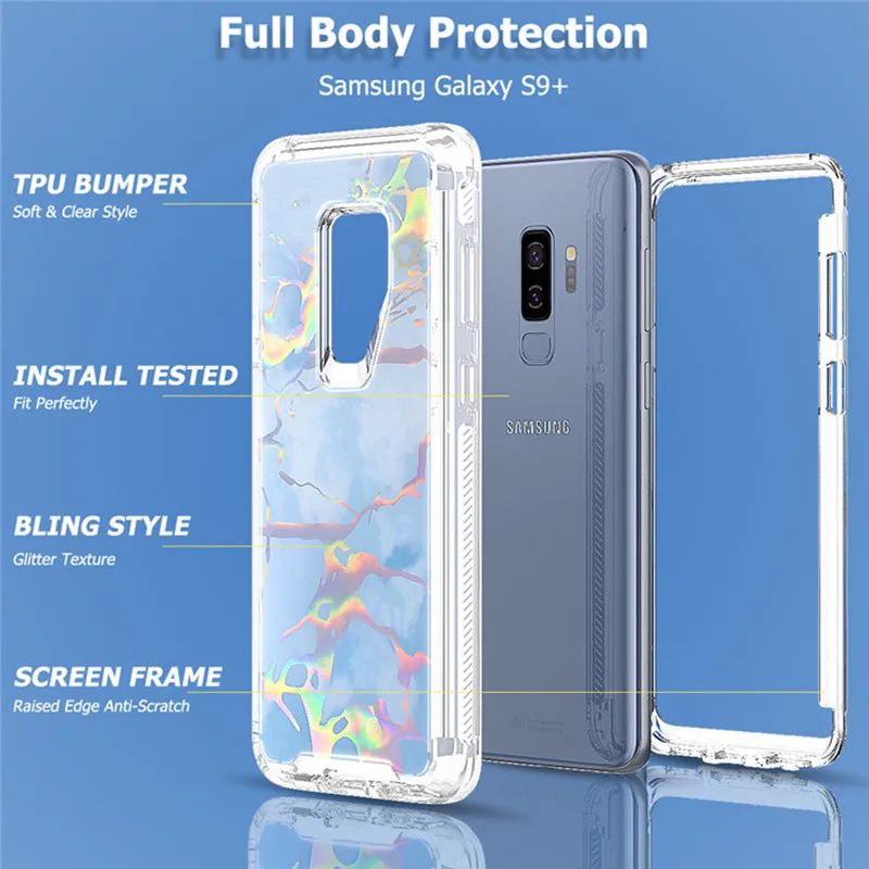 Модный яркий цветной мраморный стильный чехол для телефона samsung Galaxy S9 S10 Plus E Note 9 PC
