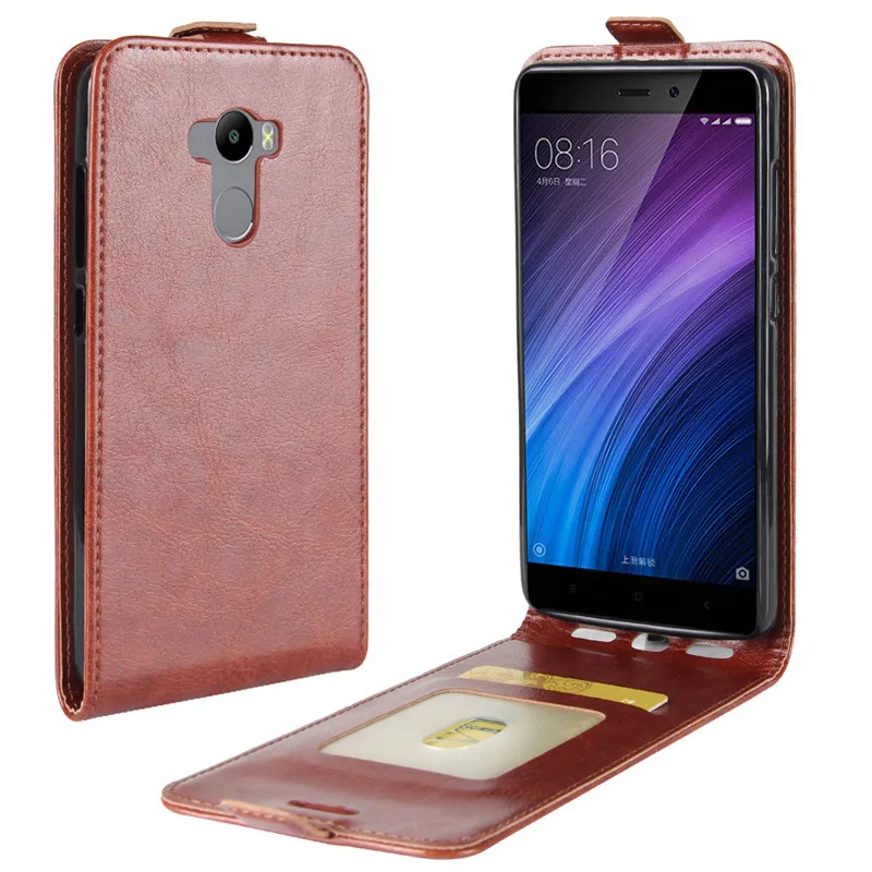Вертикальный флип-чехол для Xiaomi Redmi 4 кожаный чехол-бампер Xiami Xiomi pro чехлы