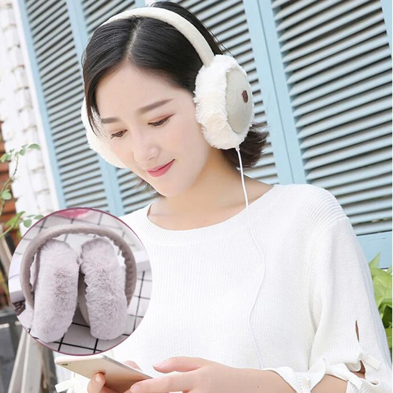 Портативный Плюшевые Мужской Женская зимняя обувь Earmuff теплый наушники леди