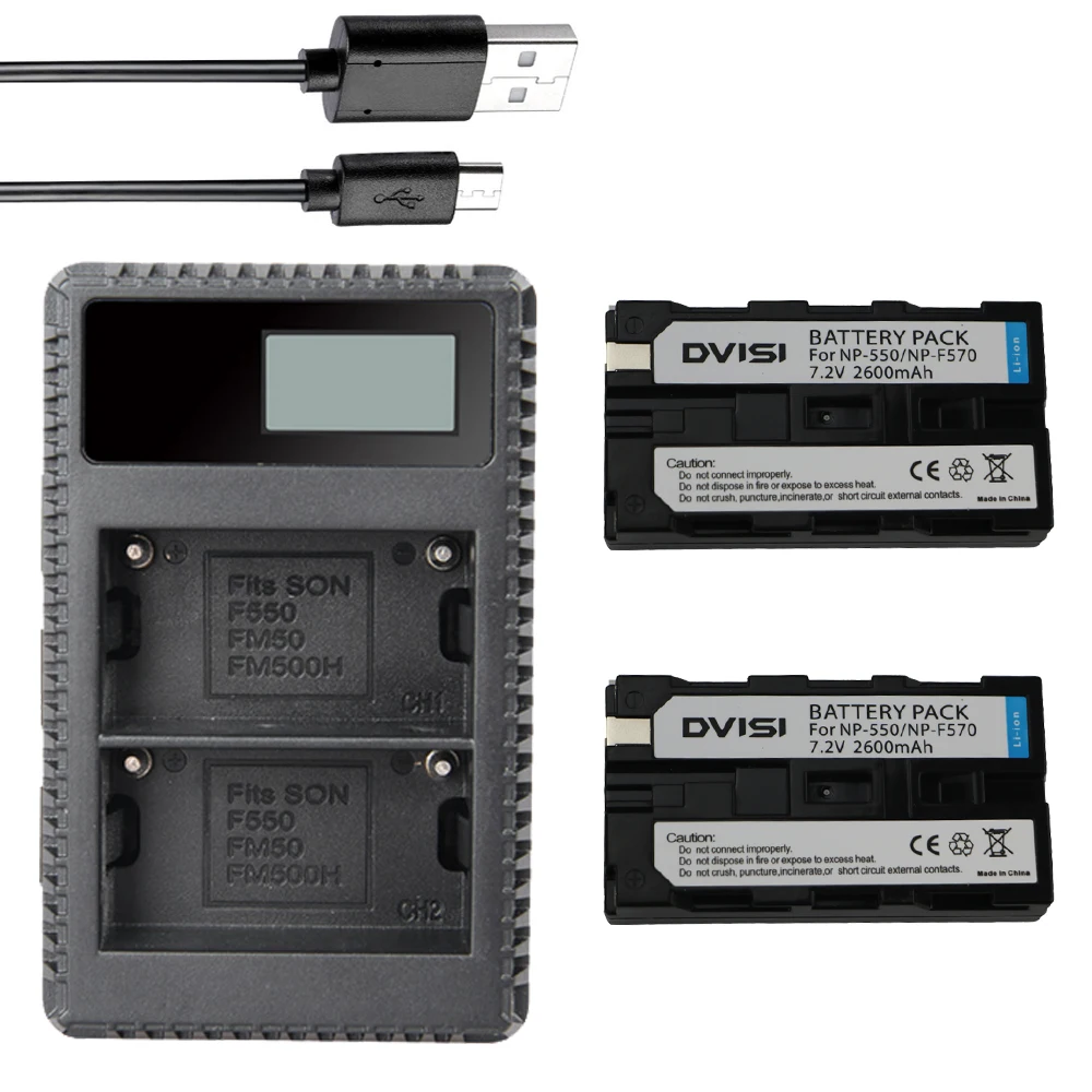 Аккумулятор для фотоаппарата 2600 мАч с ЖК дисплеем и USB портом|camera battery|np-f960 np-f970np-f970