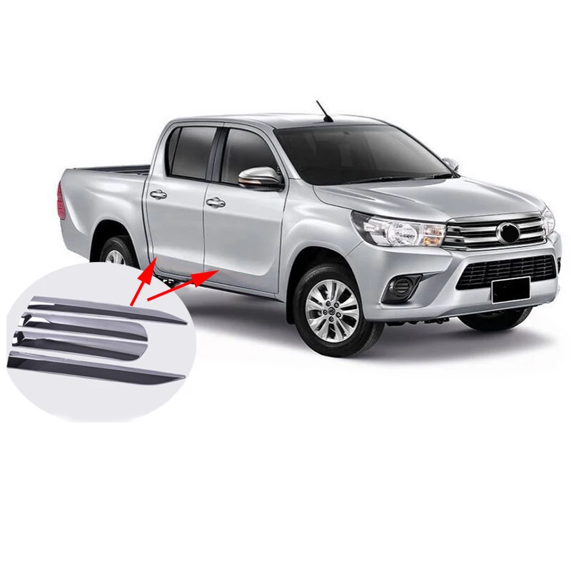 Аксессуары для 2017 Hilux revo АБС пластик литье под давлением хромированный боковой