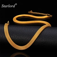 starlord mesh necklace men jewelry vintage fashion jewelry for women stainless steelgold color necklace gn738