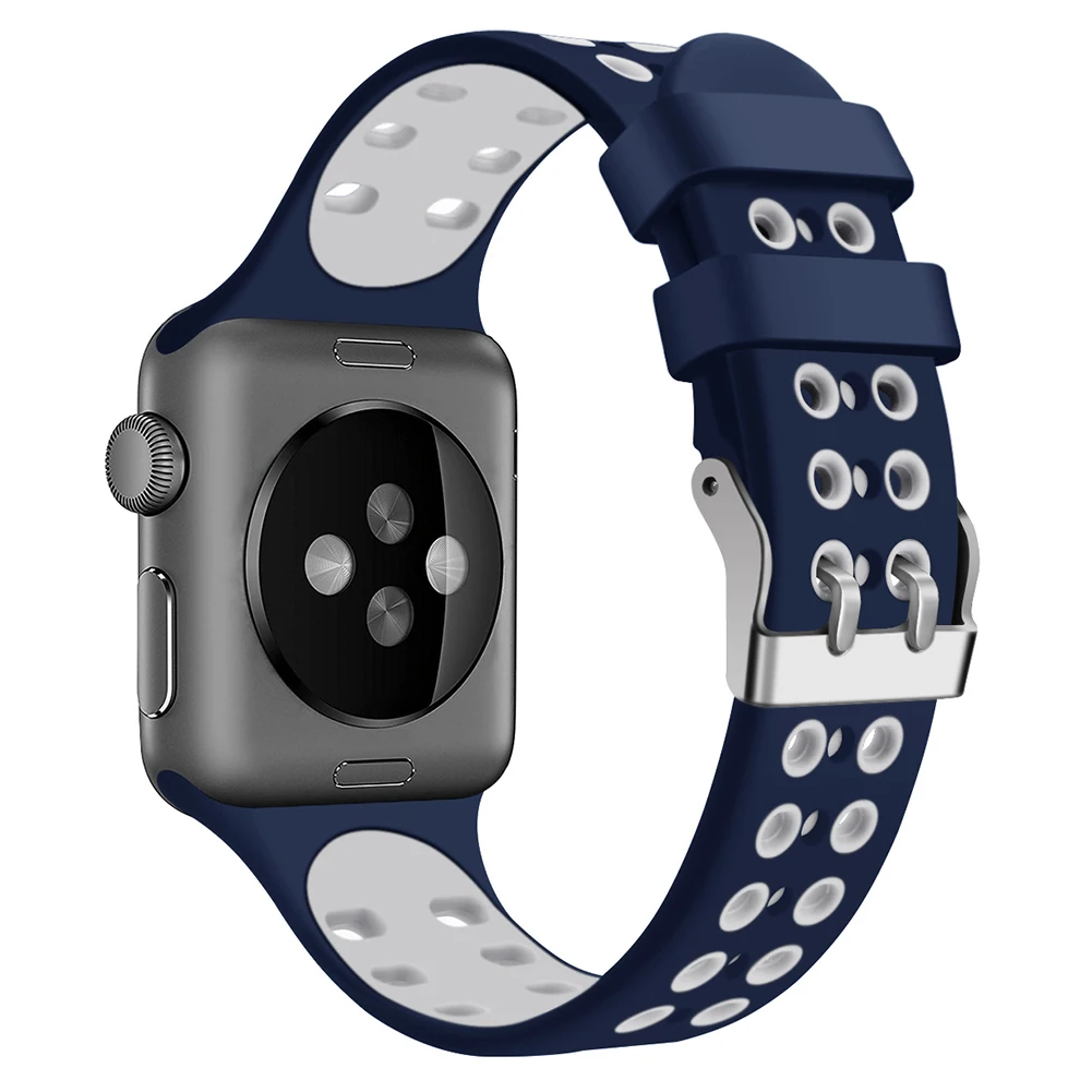 Силиконовые браслеты для часов Apple Watch Водонепроницаемый полые ремешок Высокое