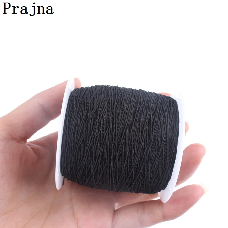 Prajna White Black Elastic Thread Polyester Machine Sewing Beading Industry Fabric Supplier Accessory 200 Meters/Roll DIY | Дом и сад