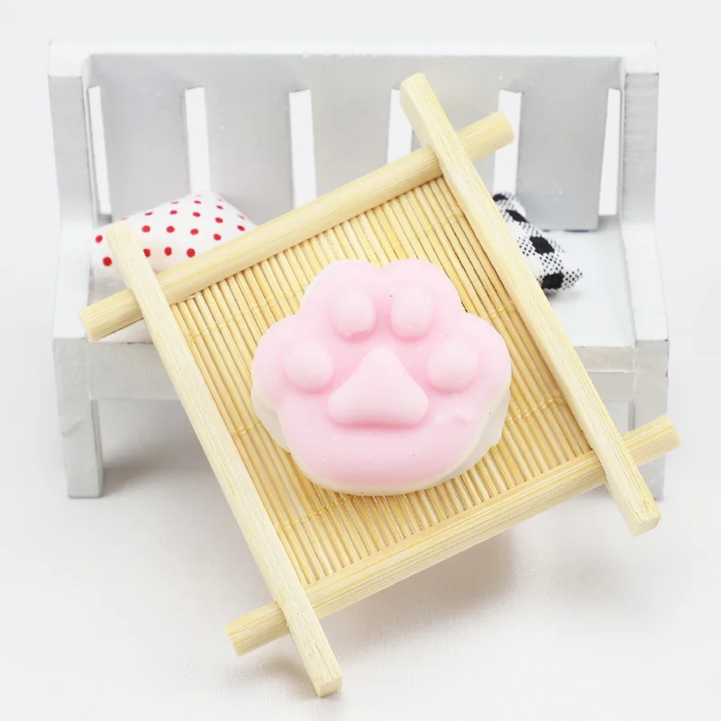 DIY одиночный мини меняющий цвет мягкий милый кот антистрессовый шар сжимающий Моти поднимающийся абрект мягкий липкий снятие стресса Забавный подарок - Цвет: cat claw white