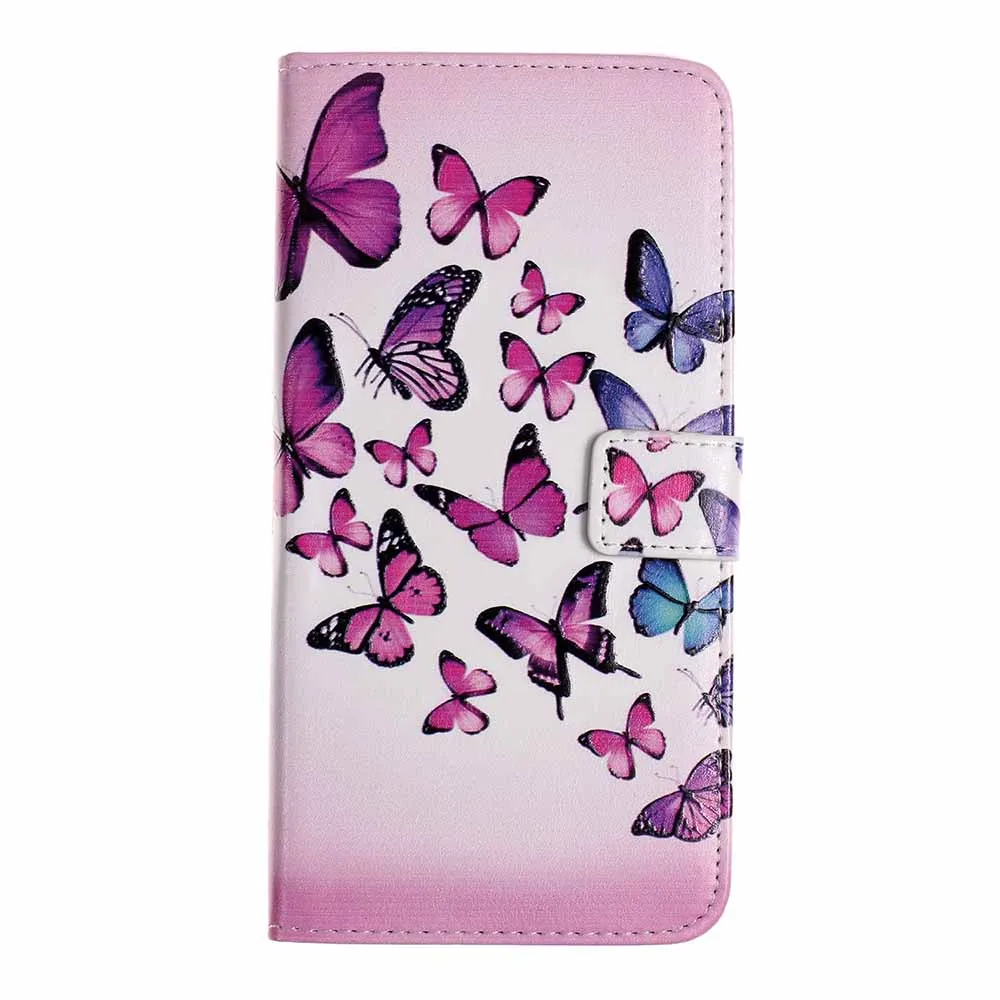 Pink Blue Butterfly Флип-чехол для телефона из искусственной кожи для huawei P30 Pro P20 P10 P9 Lite mini Y3 Y5 Prime Y6 Y9 P Smart Коврики 20 Lite крышка - Цвет: Pink Blue Butterfly