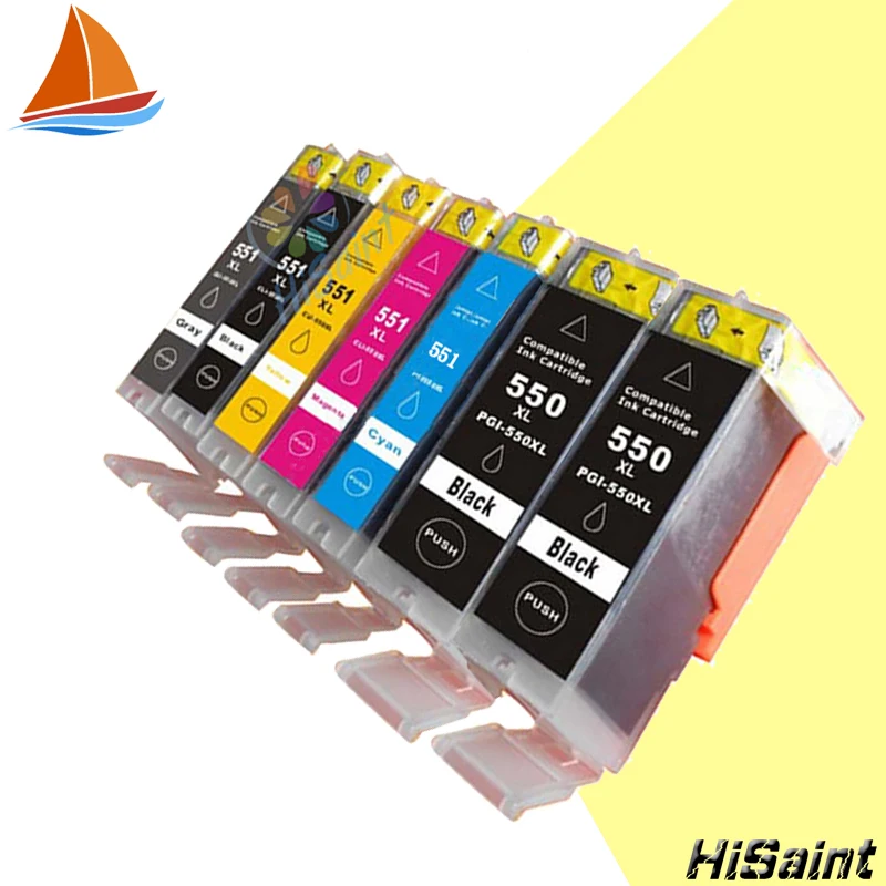 7PK для Canon PGI 550XL PGI550XL CLI551XL 550 551 чернильный картридж CANON PIXMA IP7250/MG5450/MG6350/MG7150|ink cartridge|ink