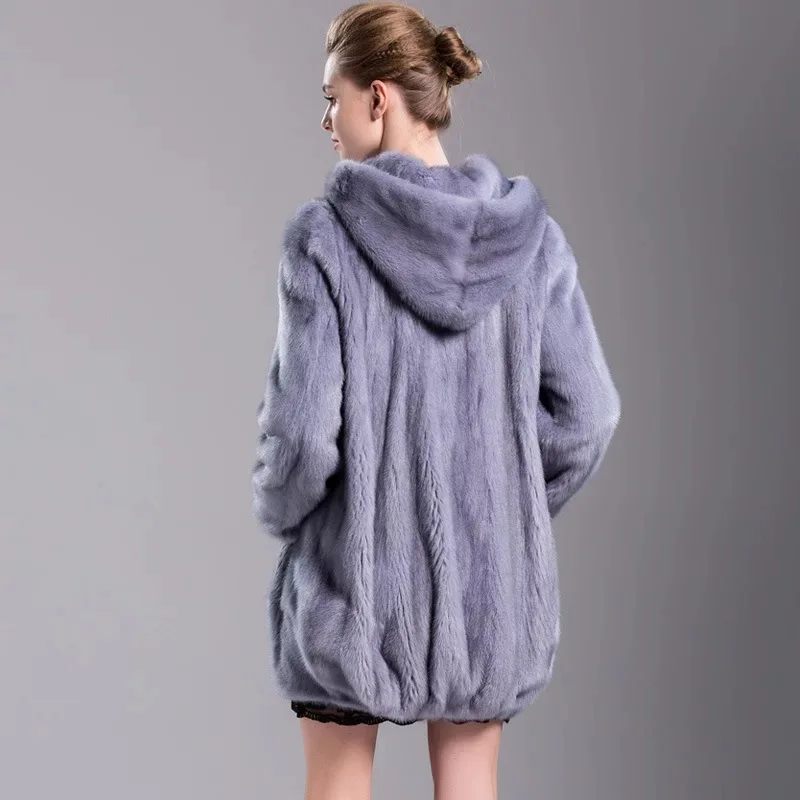 2021 Роскошные Брендовые женские натуральный импорт норковая меховая длинная