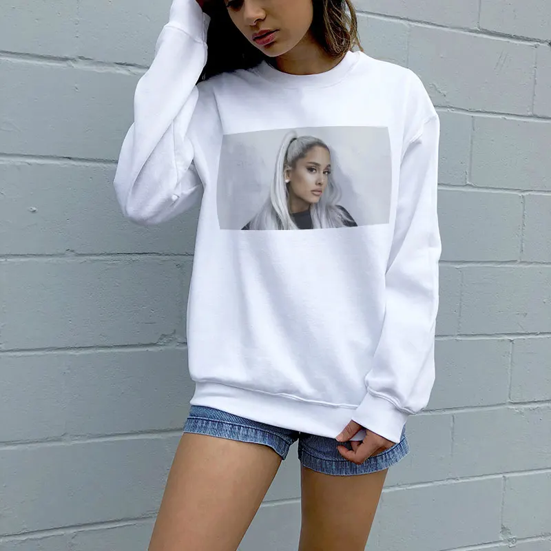 Новый Модный свитшот Ariana Grande толстовка без слез уличная одежда Harajuku femmes для
