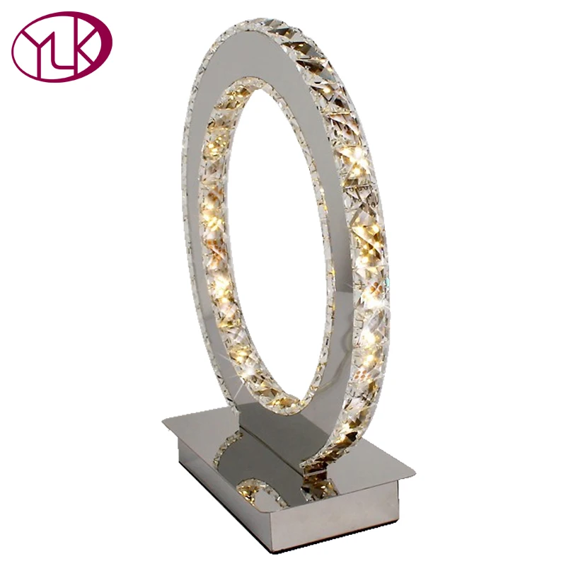 Новый современный круглый кристалл Светодиодная настольная лампа кольцо с