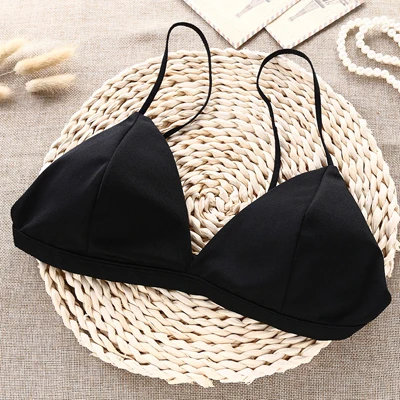 Deruilady элегантный бюстгальтер бесшовный push up bra маленький ремешок Сексуальное белье комфортное беспроволочное нижнее белье Летние бюстгальтеры для женщин Soutien gorge бесшовный бюстгальтер лифчик топ - Цвет: Black