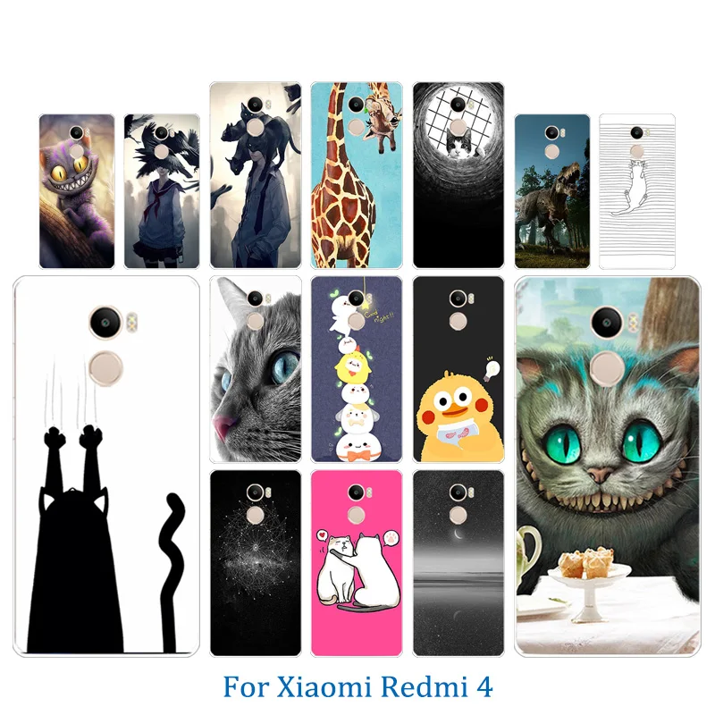 Телефон чехлы для чехол Redmi 4 Pusscat узор Мода ТПУ Мягкая Силиконовые 5 0 ''для Hongmi