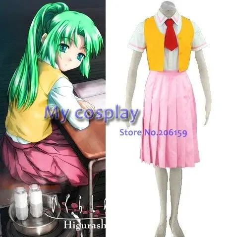 

Higurashi no Naku Koro ni Mion Sonozaki Cosplay Costume Female costume Halloween Costumes Women Dress-- Freeshipping