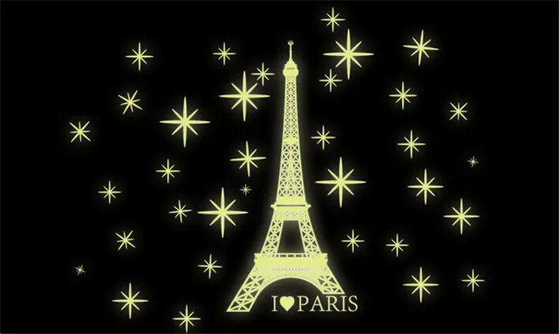 Творческий DIY светится в темноте светящийся Париж Эйфелева башня наклейки на