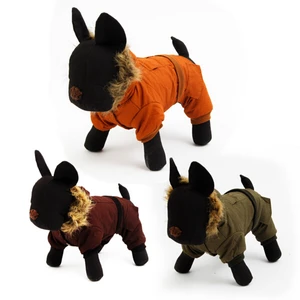 Одежда для собак, зимняя теплая одежда для домашних животных, меховой ошейник, куртка, прочное зимнее пальто для собак, хлопковая одежда для щенков и кошек, 5 размеров