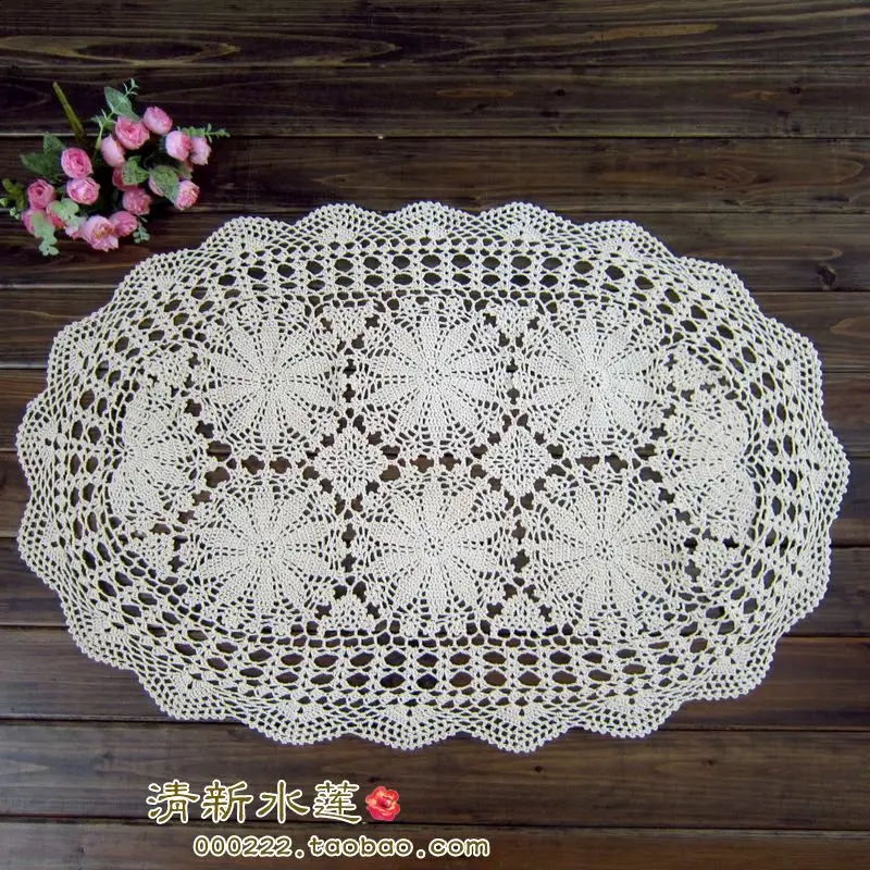 Красивый настольный коврик ручной работы в французском стиле 100% хлопок бежевая