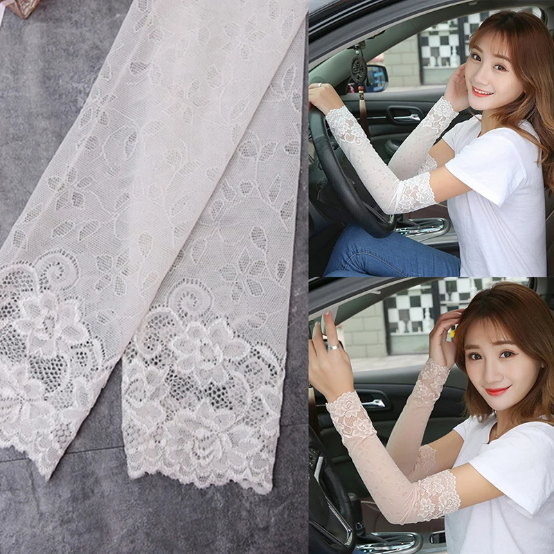 Летние женские сексуальные кружевные перчатки солнцезащитные длинные варежки