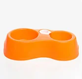 1Pcs Pet Dog Cat Feeder Plastic Dual Port Automatic Feeder Water Drinking Feeding Basin Bowls For Cats Pet Dogs Pet Supplie ZXH - Цвет: Orange