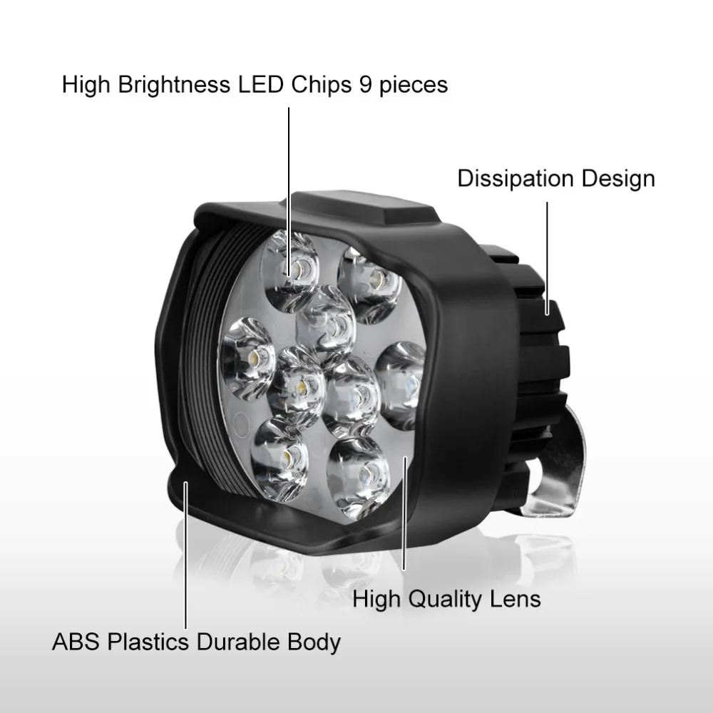 S &amp D светодиодная фара для мотоцикла 27 Вт 9SMD противотуманные фары DRL вождения 6000k
