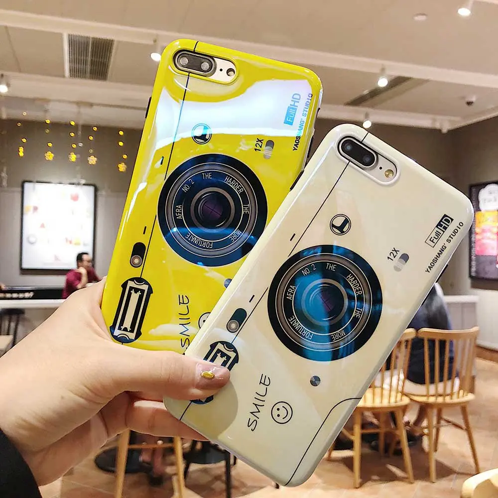 CASEIER чехол для телефона iPhone 7 6 PLUS X XS MAX XR IMD камера цветной мягкий 6S 8 Plus Чехлы Fundas |