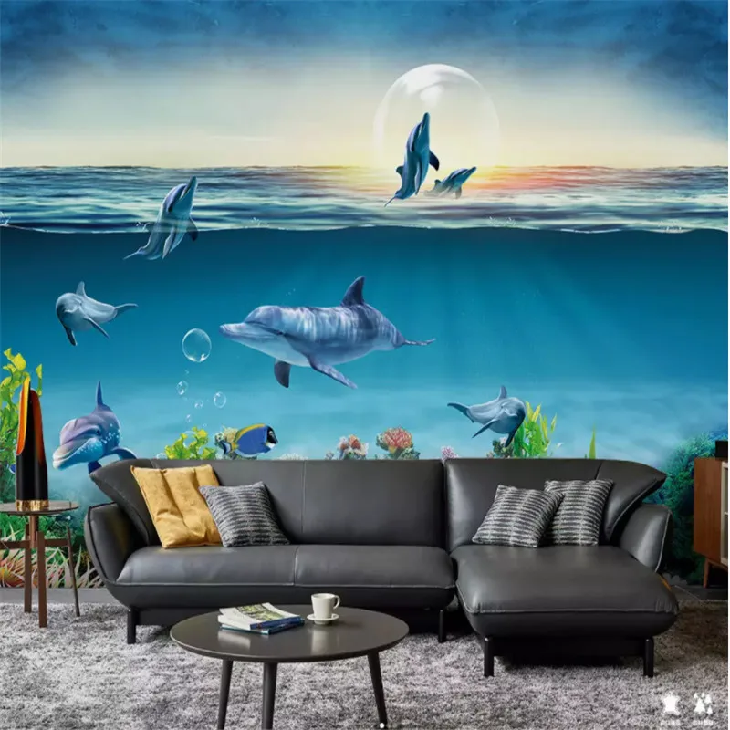 

Dropshipping Fatman Wallpaper For Walls 3 D Underwater Decoration Mural Living Room Wallpapers for Bed Room Paper Wall Behang