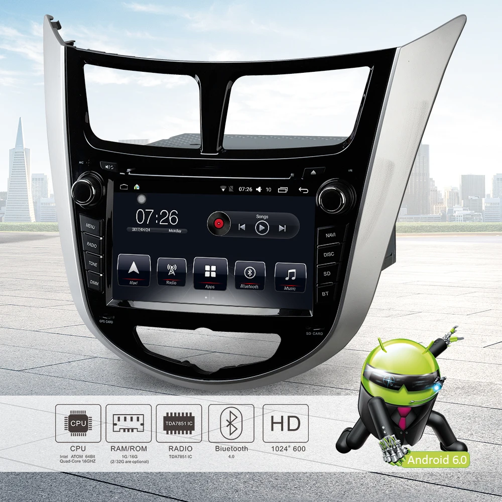 Автомобильный dvd-плеер стерео радио Android 7 1 Bluetooth &quotсенсорный экран 2 Din 64 бит