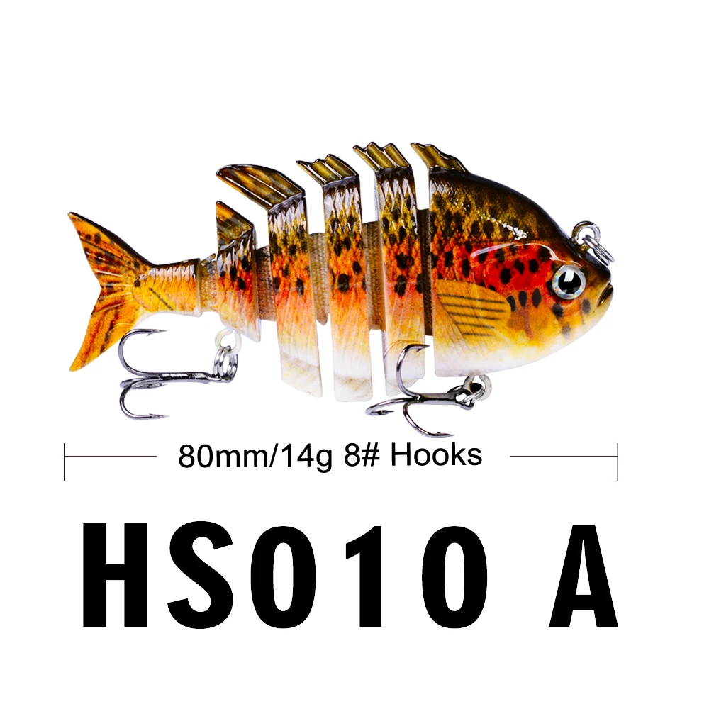 FLYBASS 1 шт. Новый 6 секций рыболовная приманка 0 501 унц.-14 21 г/8 см-3 15 "Swimbait 8 # черный
