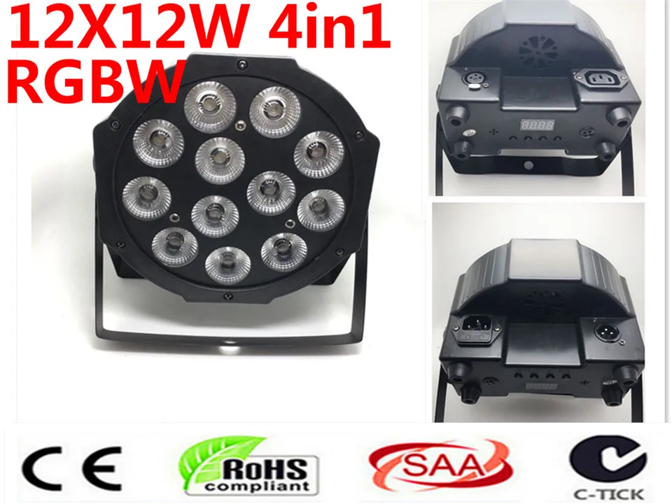 10 шт./лот 12x12 Вт LED плоский SlimPar Quad Light 4в1 DJ Wash Stage Uplighting No Noise|light dmx|stage lightled dj |