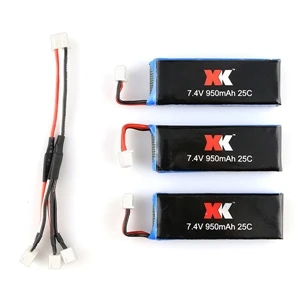 

3pcs 7.4V 25C 950mah Lipo Battery + Charging Cable for XK X251 RC Quadcopter Spare Parts