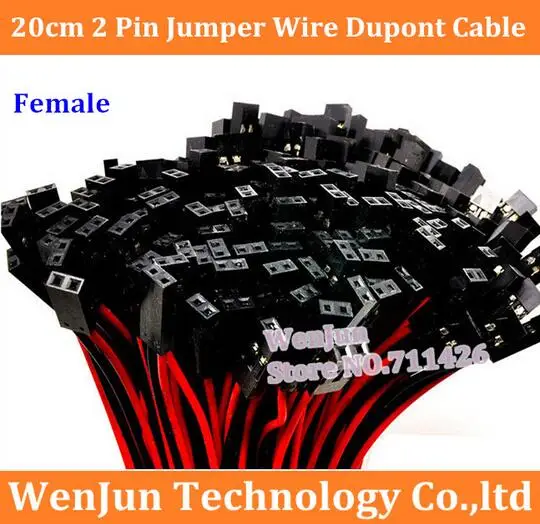 

Dupont 2.54mm 2pin Dupont Cable 2P 2 Pin Female Jumper Connector with 24AWG Wire 2.54mm Pitch Single Head For 3D Printer