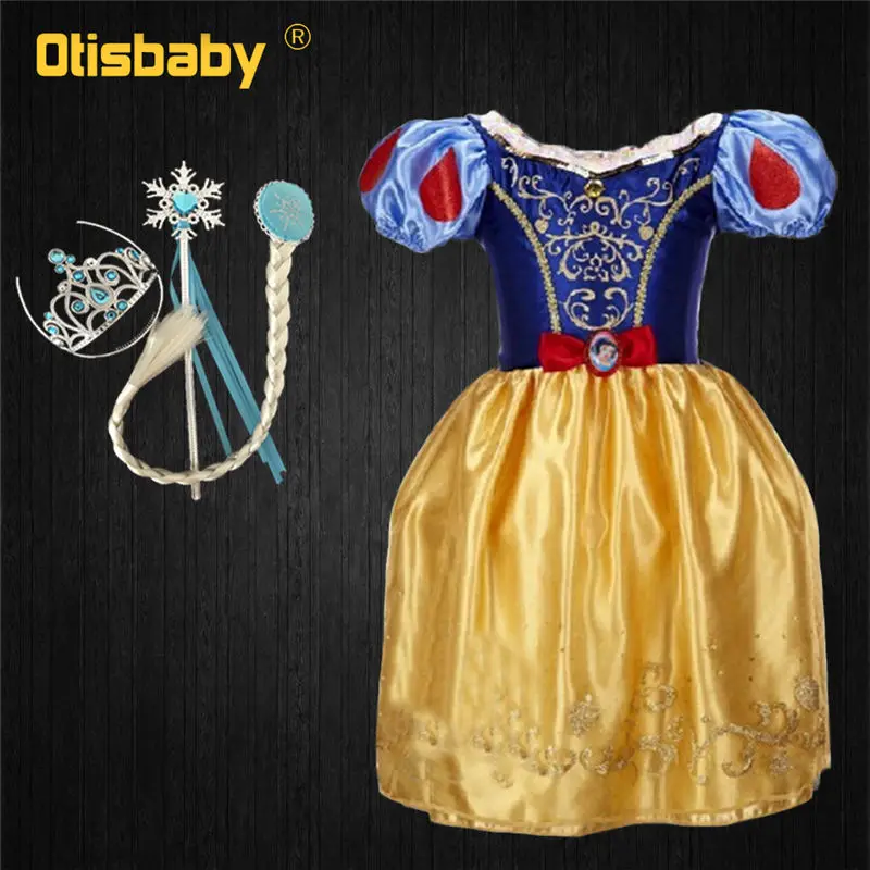 OTISBABY/нарядное платье для девочек в стиле Рапунцель детский летний костюм принцессы для костюмированной вечеринки детская белоснежная Золушка красавица, вечерние платья - Цвет: A3